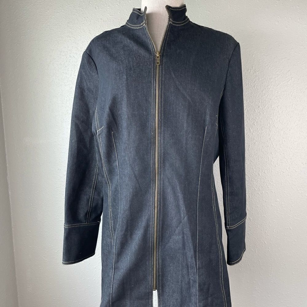 Haggar Full Zip Denim Jacket Size 12 EUC